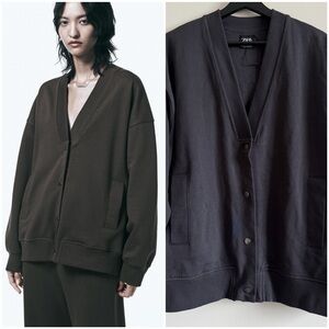 Zara Sweatshirt Snap buttons Cardigan